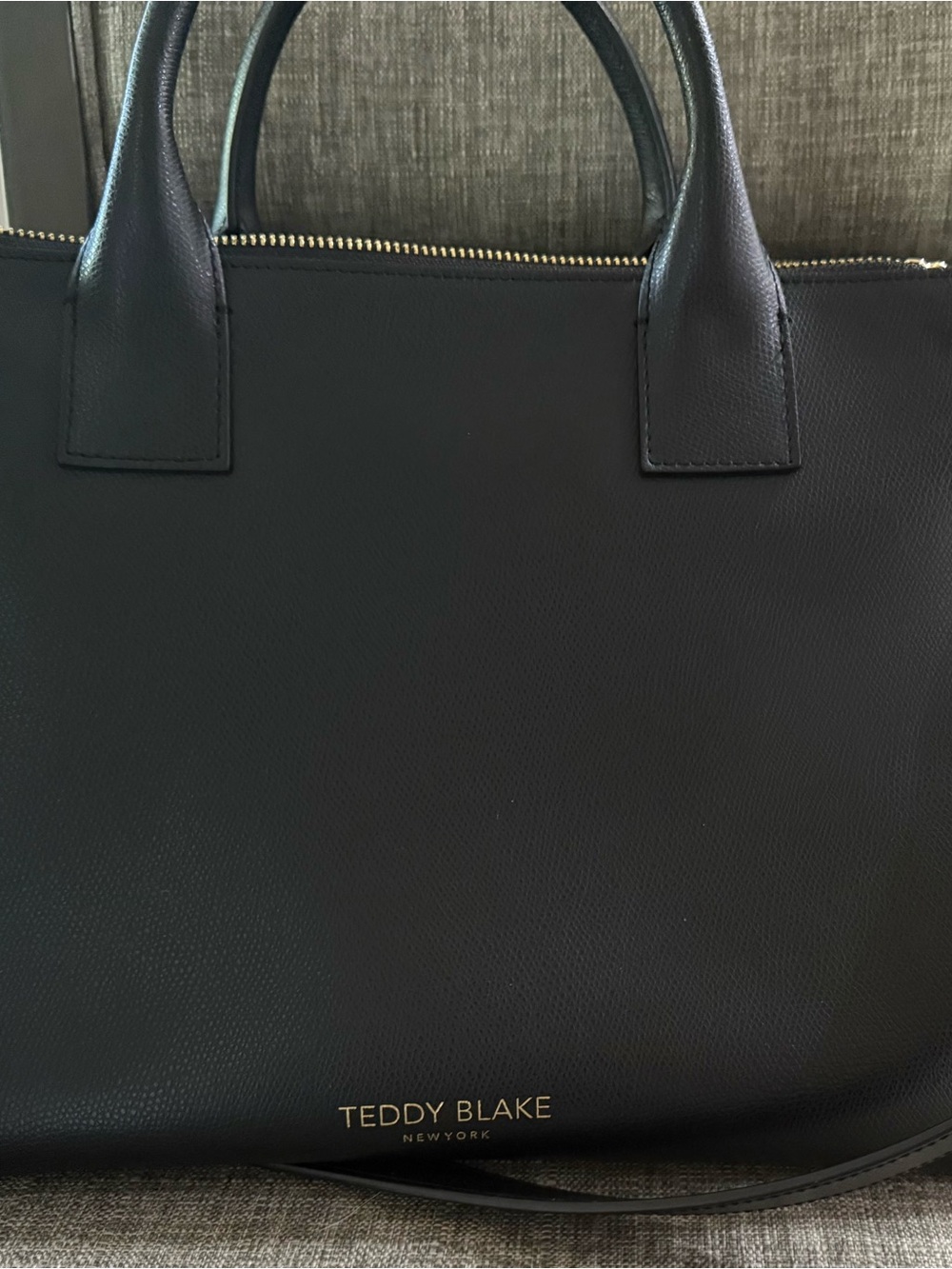 Teddy Blake New York Black Leather Bella Palmellato handbag 15”